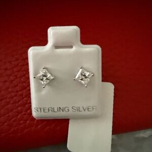 Sterling Silver Square Stud Earrings